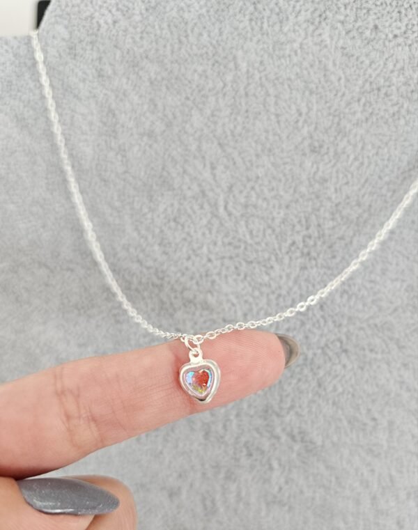 Collar mini cora tornasol acero blanco