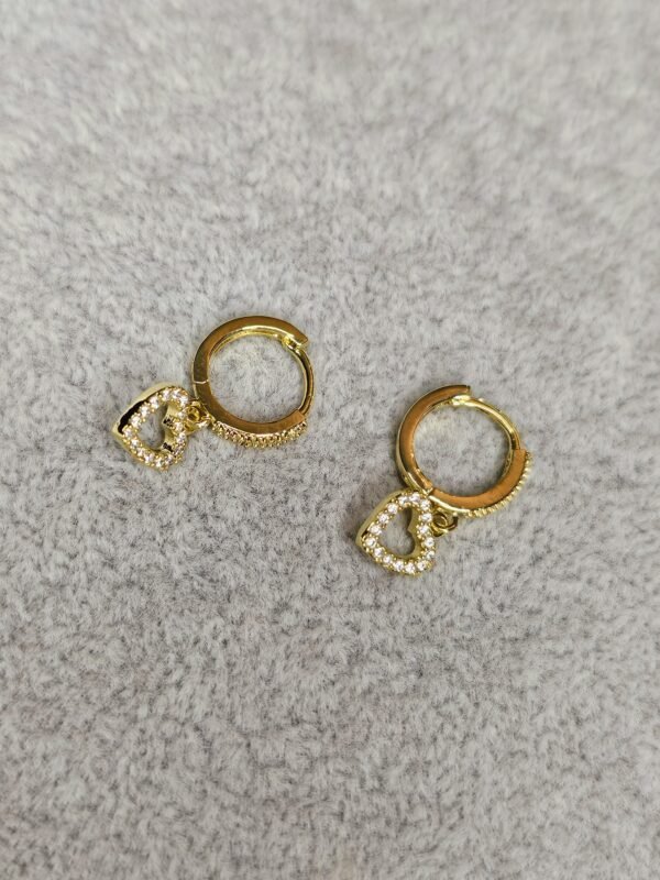 Argollitas love calado acero dorado