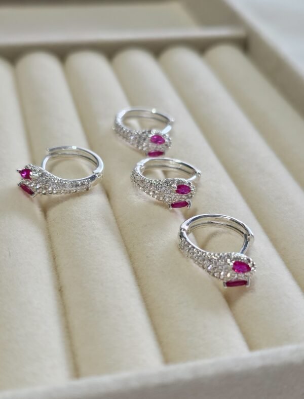Argollitas snake shine fucsia