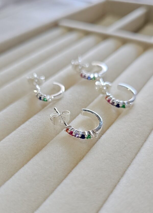 Semi argollas multicolor