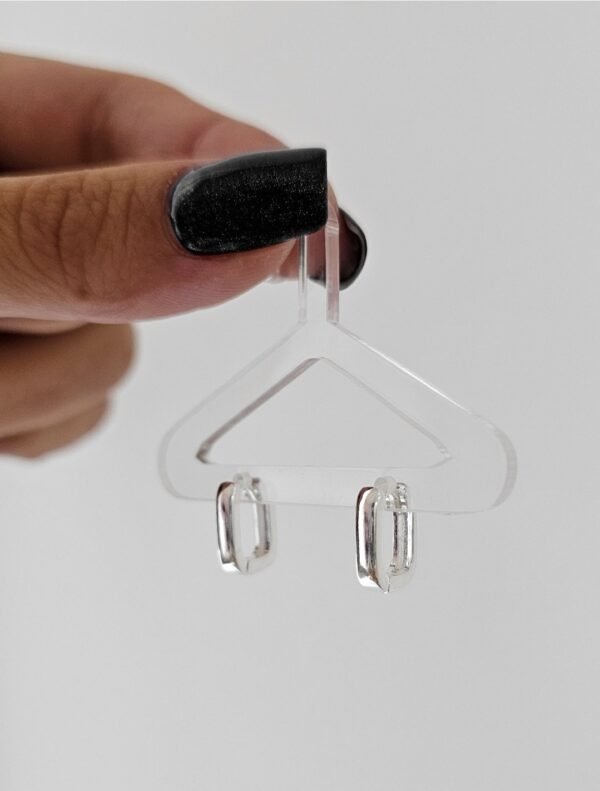 Argollitas mini recti acero blanco