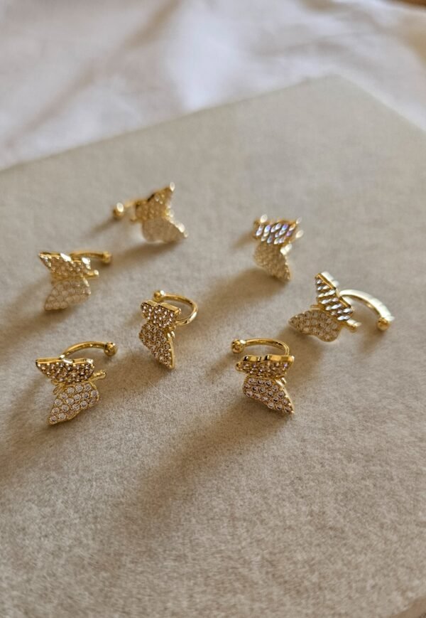 Cuff butterfly shine acero dorado