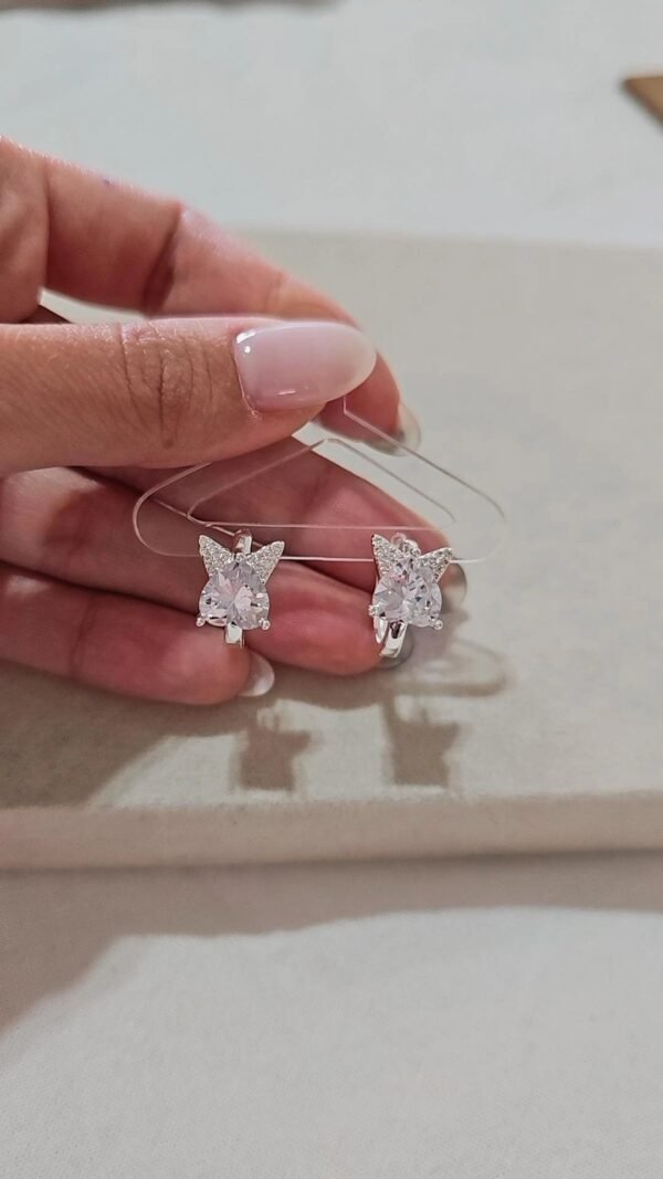Argollitas corazón con mariposa