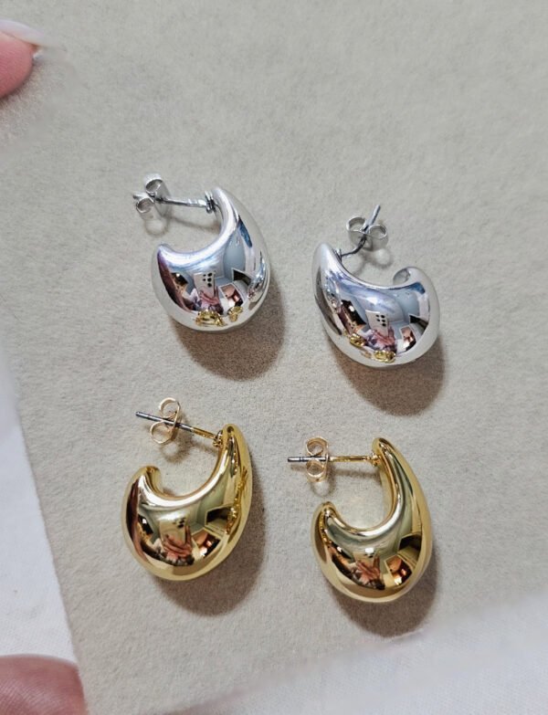 Aros gota hueca chunky
