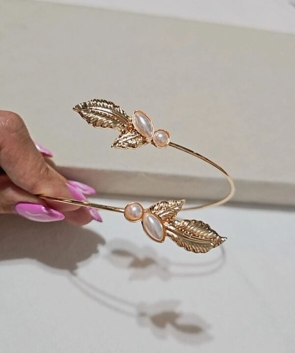 Brazalete plumas dorado