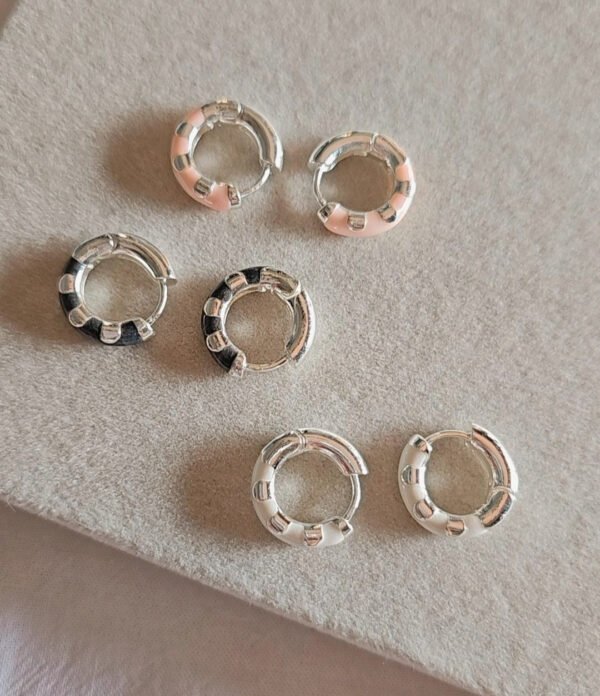 Argollitas con plateado (3 colores)