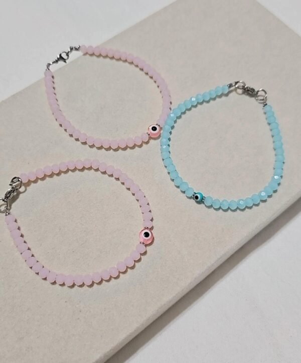 Pulsera cristalitos ojito (2 colores)