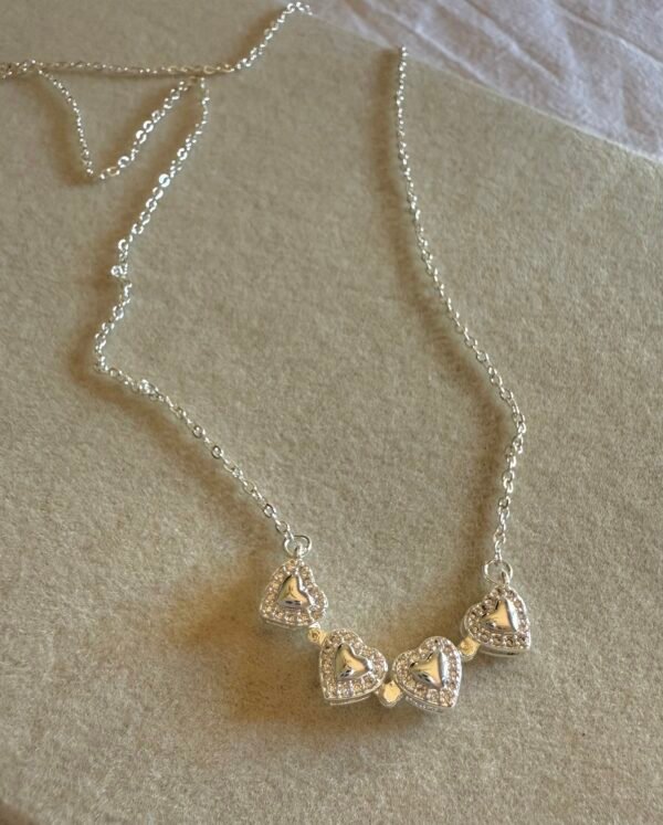 Collar trébol 2 en 1 acero blanco