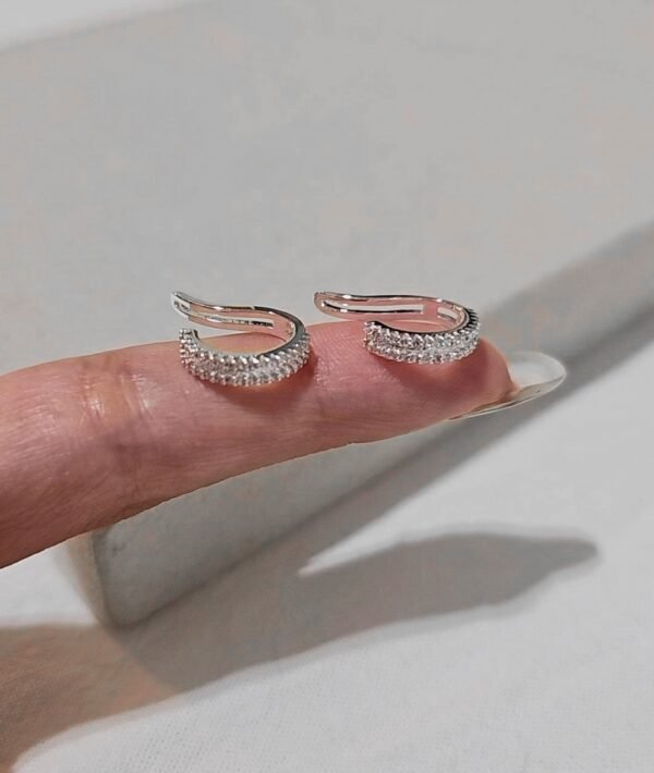 Cuff doble ti shine acero blanco