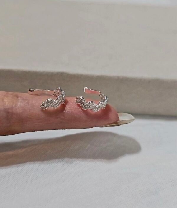 Cuff doble ondas acero blanco