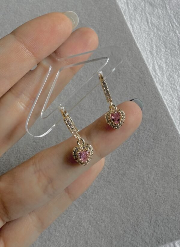 Argollitas love rosa acero dorado
