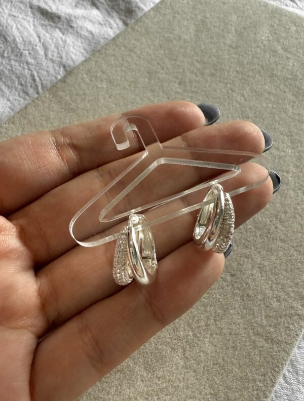 Argollas doble con brillo
