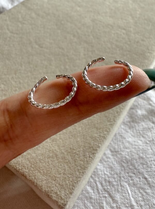 Cuff fini trenzi acero blanco