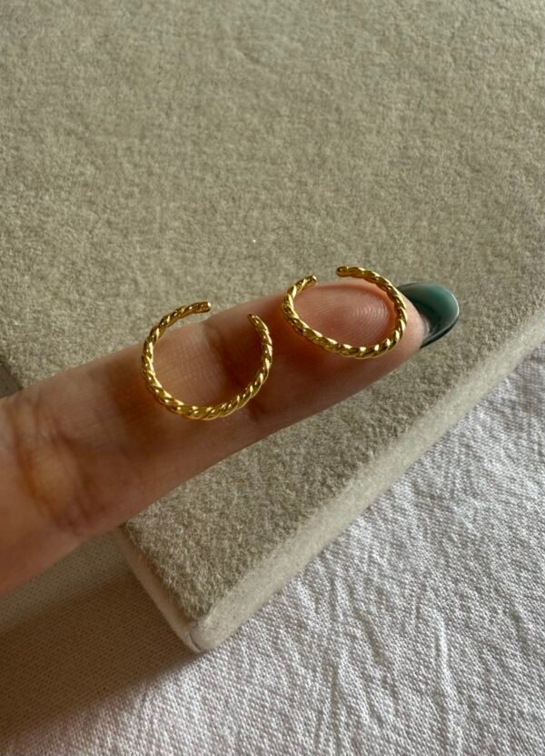 Cuff fini trenzi acero dorado