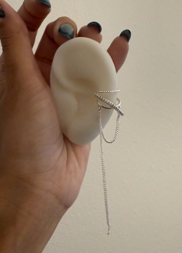 Cuff shine cadenas acero blanco