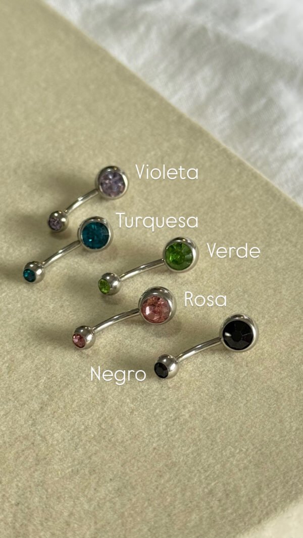 Piercing ombligo doble brillo (5 colores)