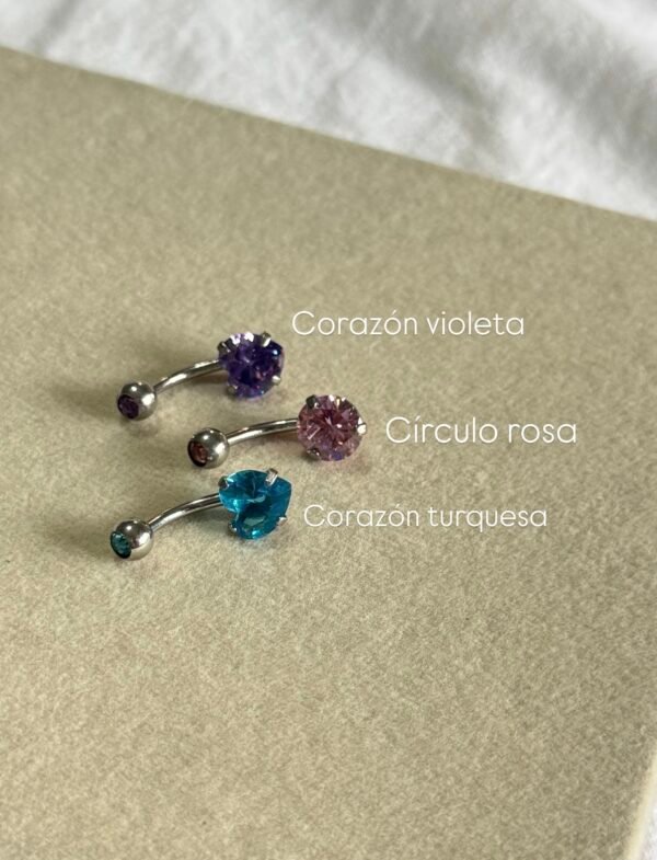 Piercing ombligo piedra (3 modelos)