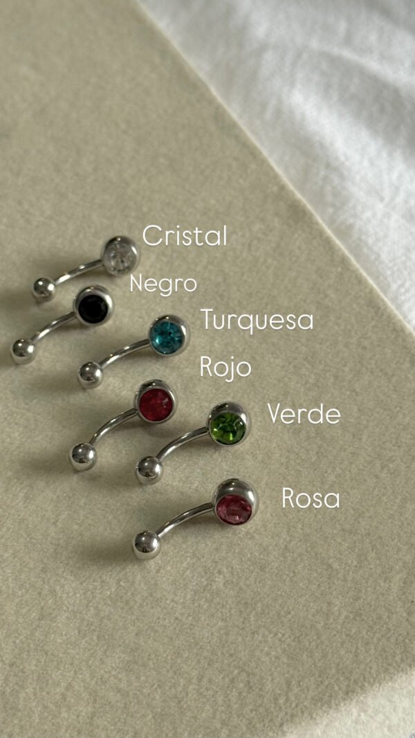 Piercing ombligo bolita lisa (6 colores)