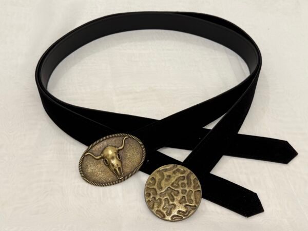 Cinto negro terciopelo chapón (2 modelos)