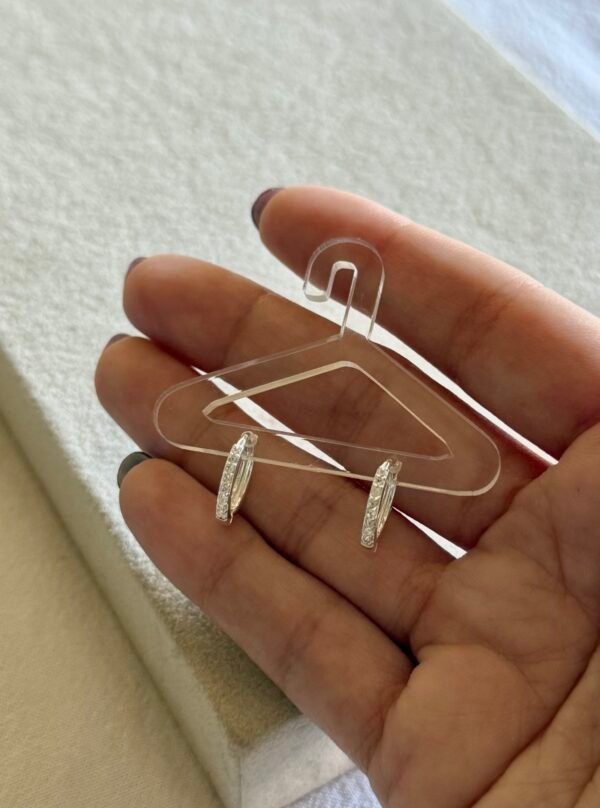 Argollas fini brillo acero blanco mini