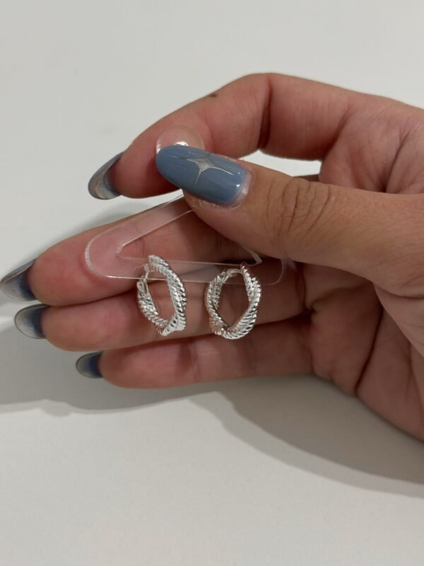 Argollas trenzi max acero blanco