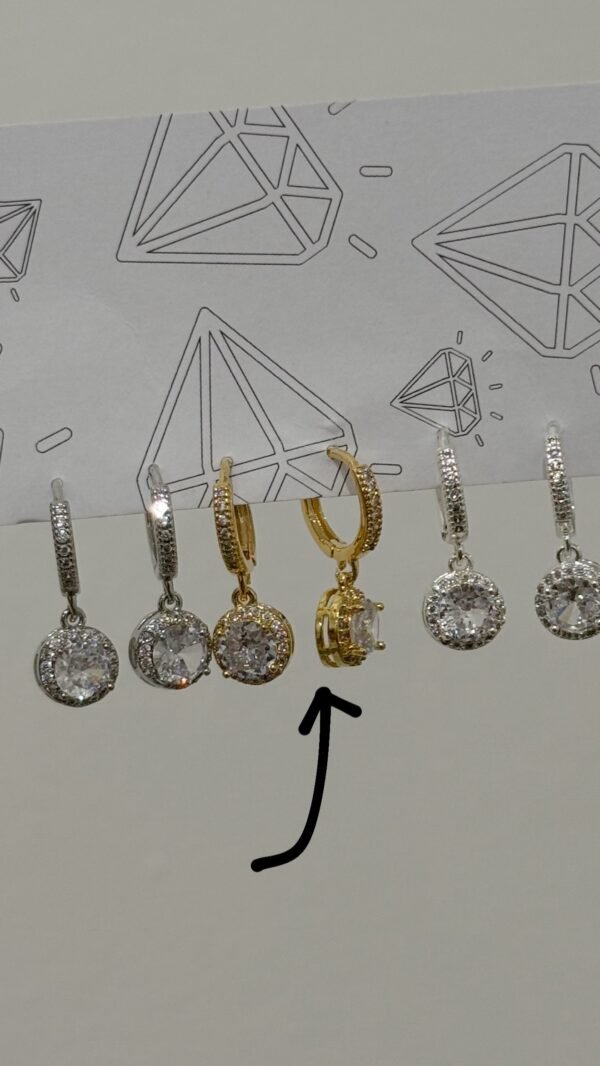 Argollitas circle cristal acero dorado