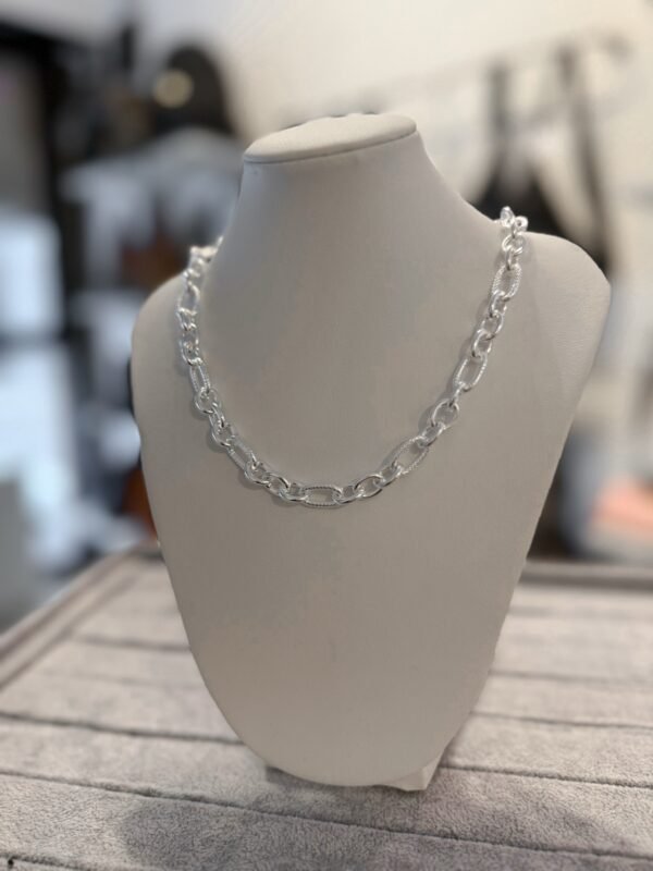 Collar combinado eslabón textura