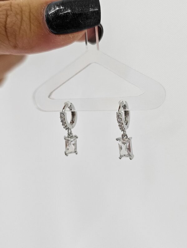 Argollitas recta shine cristal acero quirúrgico