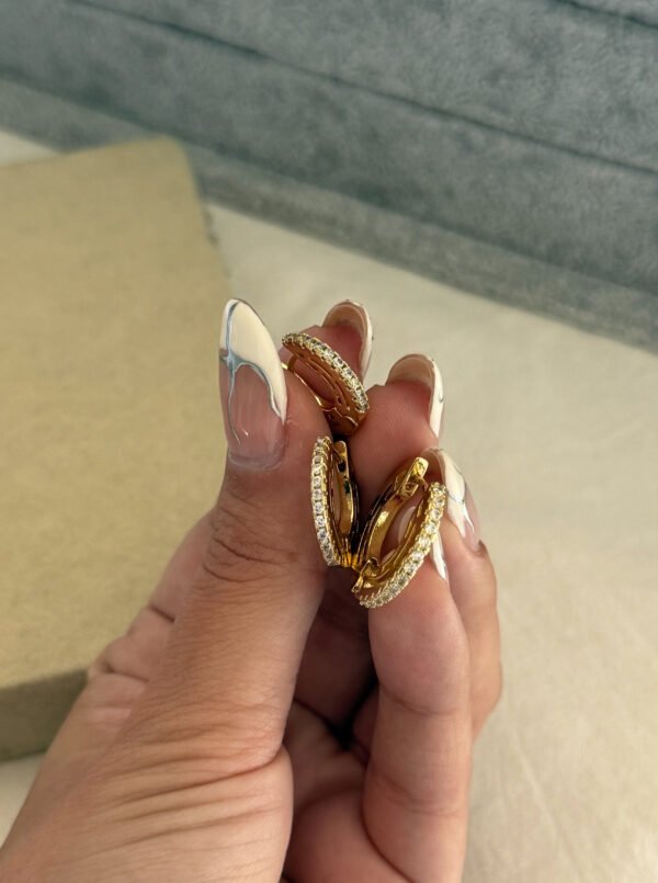 Argollas ruedi shine acero dorado (3 tamaños)