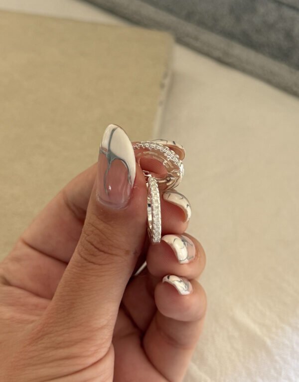 Argollas ruedi shine acero blanco (3 tamaños) SALE SOLO EFECT O TRANSF