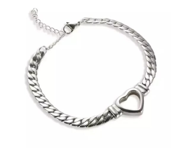 Pulsera heart chain chunky acero quirúrgico