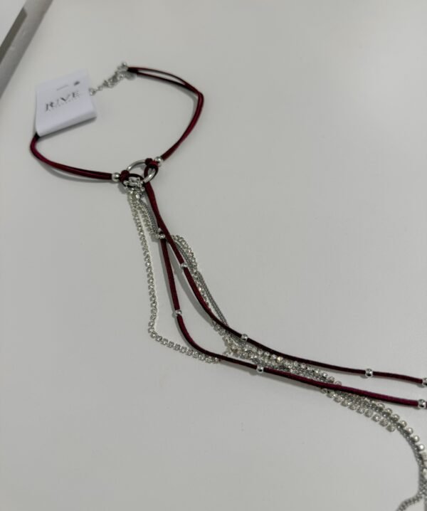 Chocker corbatero tiras stras bordo