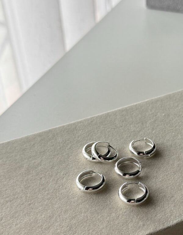 Argollitas cubani lisas acero blanco 1,5cm