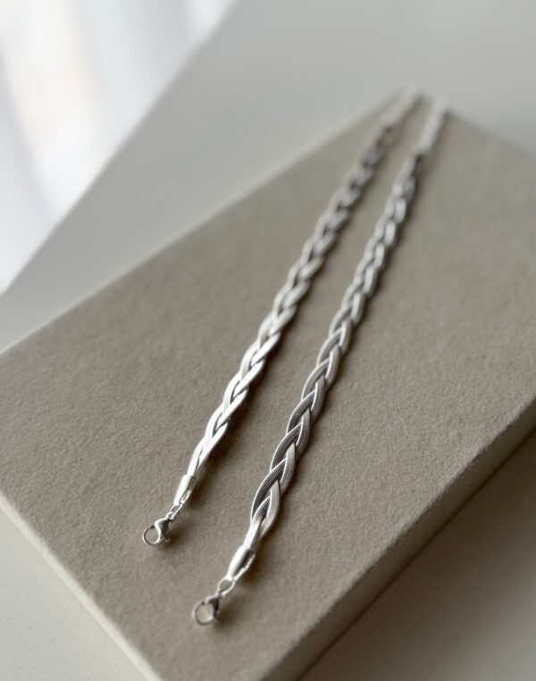 Pulsera trenzi flat acero blanco
