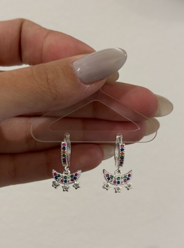 Argollitas luna estrellas multicolor