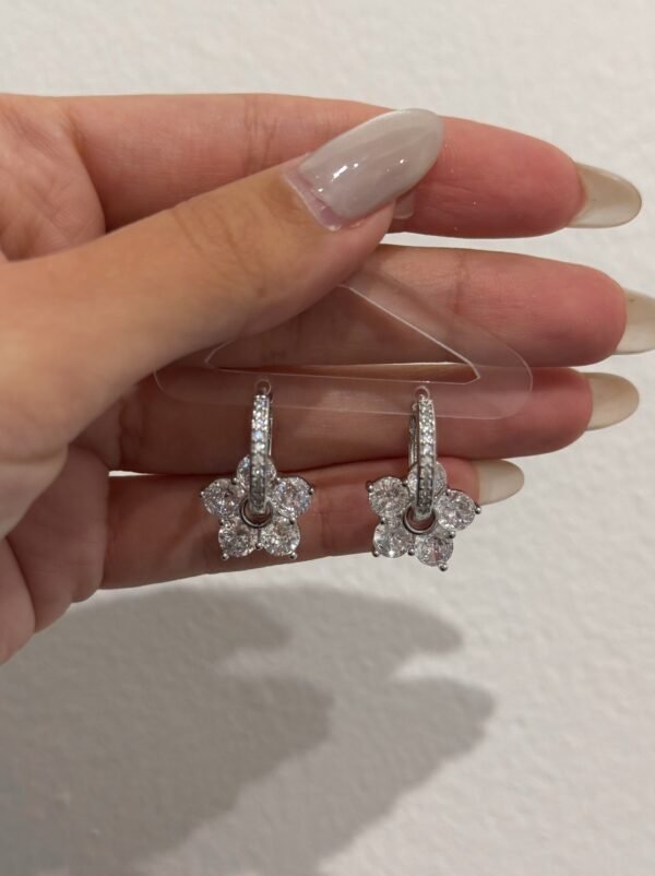 Argollas mega flor cristal