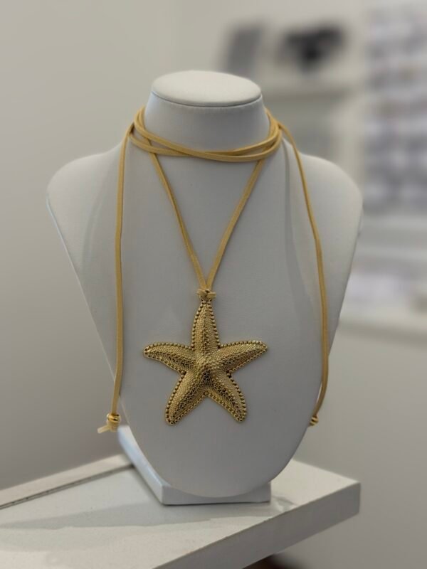Chocker natural estrella de mar dorada