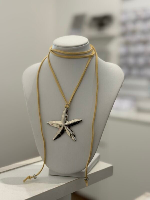 Chocker natural estrella plateada