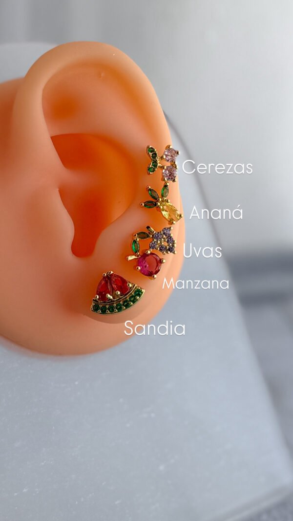 Miniaturas frutas acero dorado