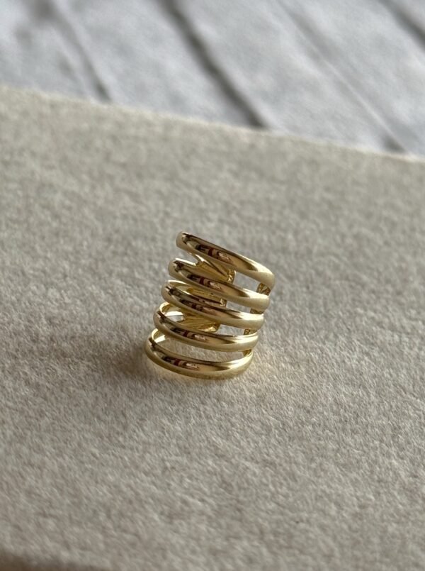 Cuff x5 acero dorado