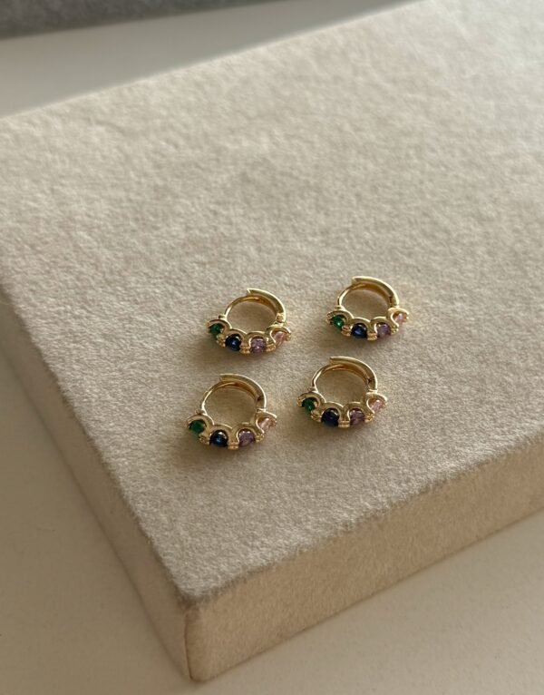 Argollitas diamond colores acero dorado