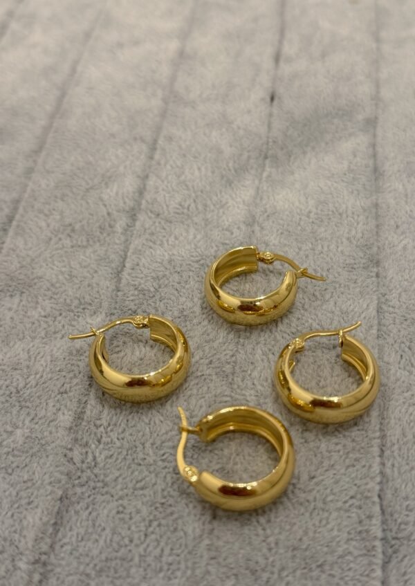 Argollas basic acero dorado 1,4