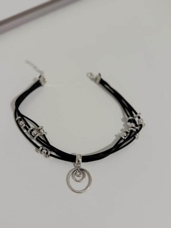 Chocker negro círculo triple