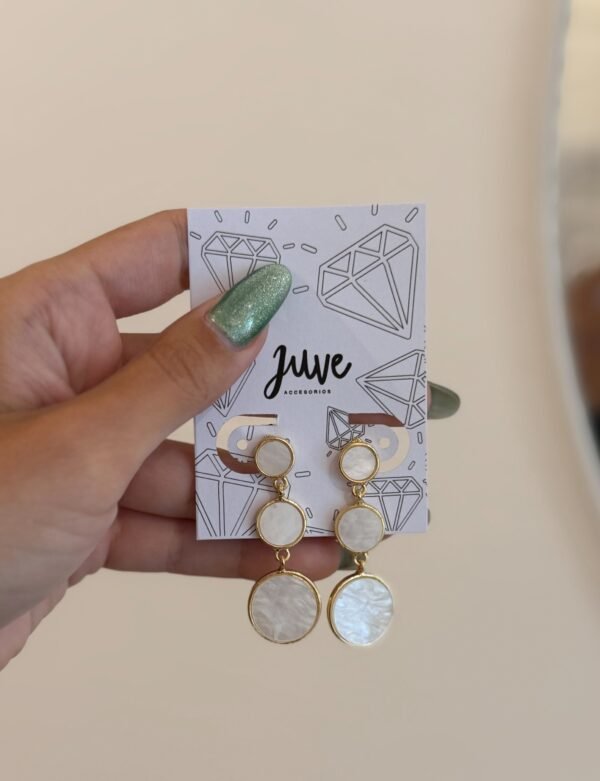 Aros plani nácar acero dorado