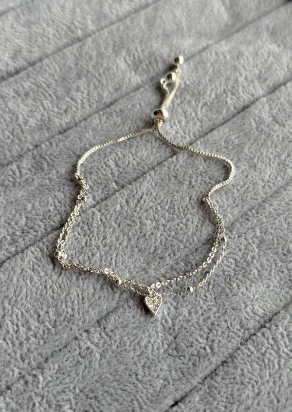 Pulsera mini love brilli acero blanco