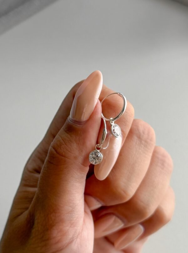 Argollitas circu cristal plata