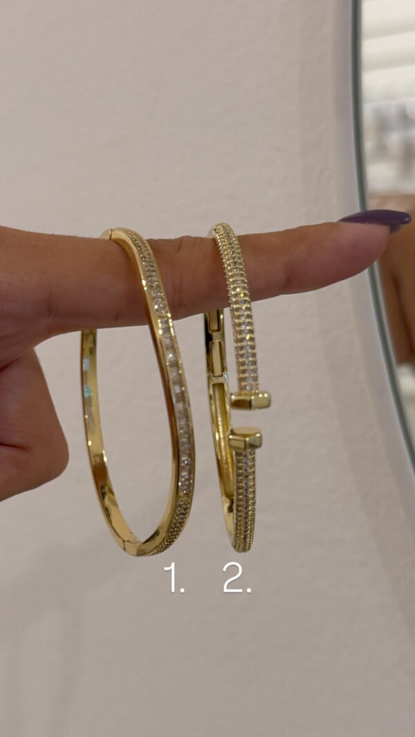 Esclavas shine acero dorado (2 modelos)