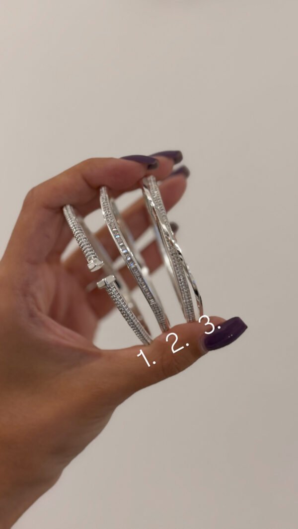 Esclavas shine acero blanco (3 modelos)