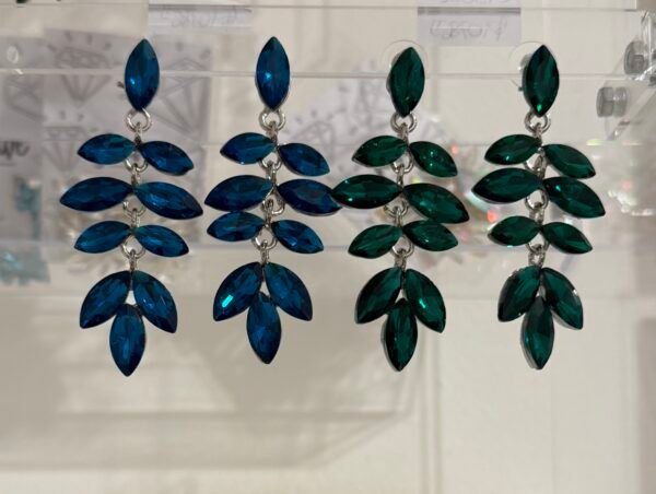 Aros gemas base plateada (2 colores)