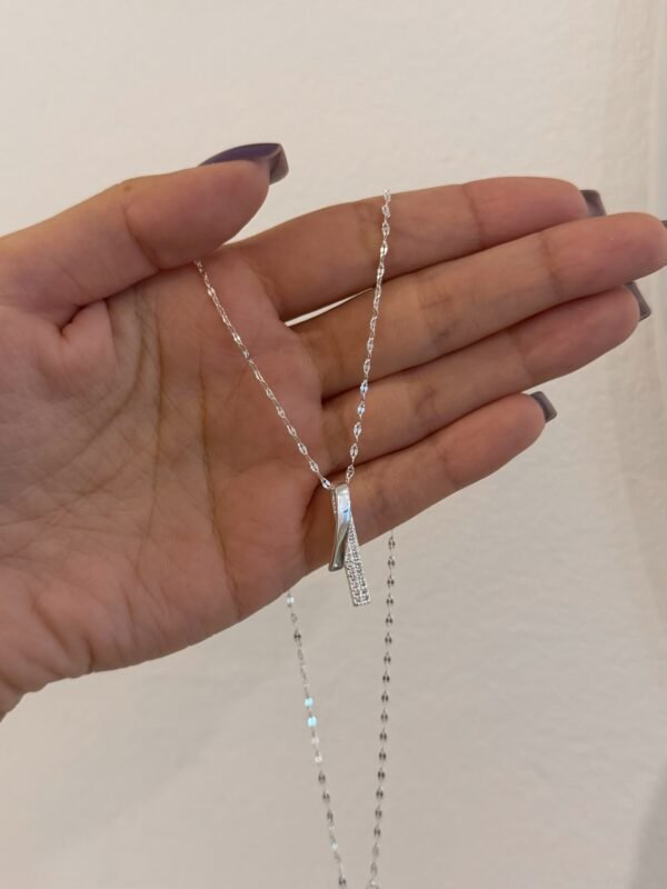 Collar dobli shine acero blanco